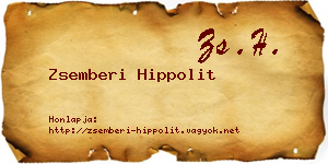 Zsemberi Hippolit névjegykártya
